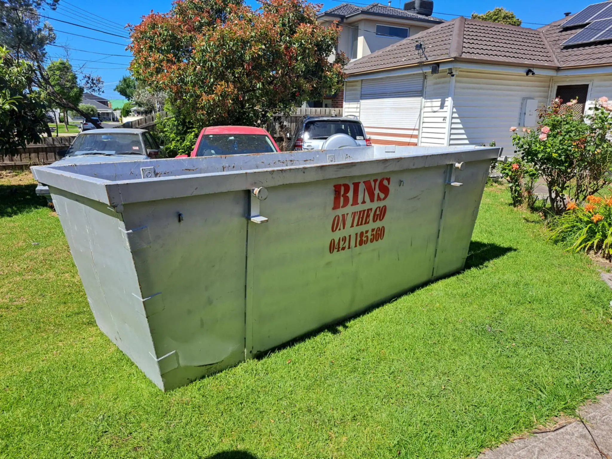 Bins on the Go skip bin hire ready for loading